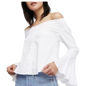 Free People White Off-Shoulder Blouse